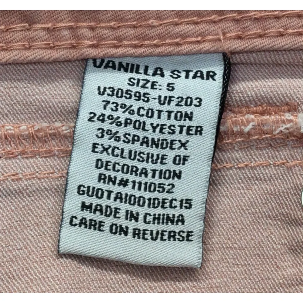 Vanilla Star Shorts Women's Juniors Size 5 Dusty Rose Denim Booty Beachy Stretch